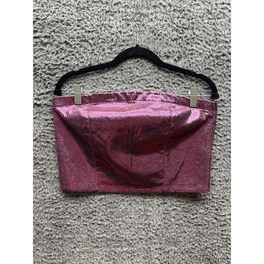 Anthropologie Hosbjerg Womens‎ Pink Klume Metallic Strapless Tube Top Size Large